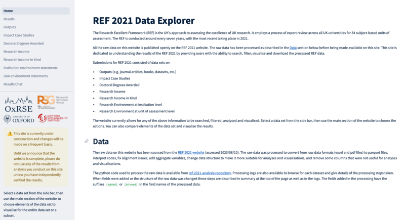REF 2021 Data Explorer